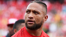 Manu Vatuvei representing Tonga.