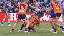 Aidan Sezer was put on report for this hip drop. 