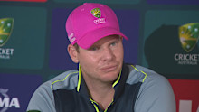 Steve Smith speaks to media before the fifth Test