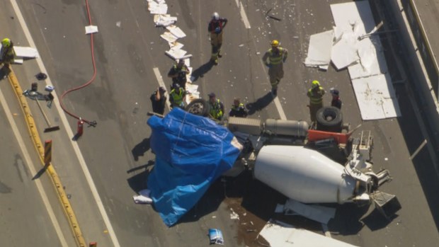 The unidentified truck driver died at the scene.