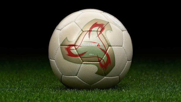 Detailed view of the adidas Fevernova official match ball of the 2002 FIFA World Cup in South Korea and Japan. The adidas Fevernova was the first World Cup ball that no longer had the Tango panels since 1978. The name of the ball refers to the football fever in Asia. https://www.worldcupballs.info/world-cup-balls-history. (Photo by Peter Pesti/Getty Images)