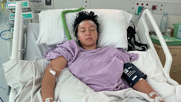 Marta Bellini in hospital.