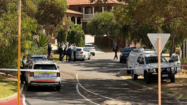 Police at the scene of a major incident at Mosman Park.