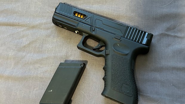 An illegal pistol was found during the search of a New South Wales home.