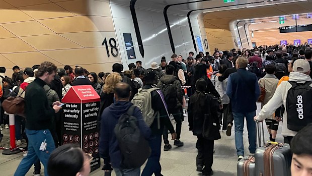 Queues for the trains at Central Station.
