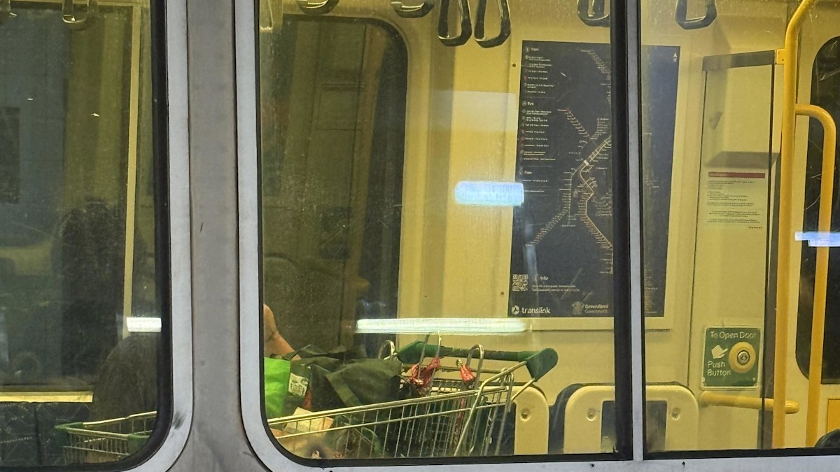 Public transport: Shopping trolley spotted on train in Redcliffe ...