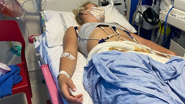 Kristy Appleton, pictured in hospital during her illness.