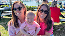 Brittany Hoskins with her mum and daughter.