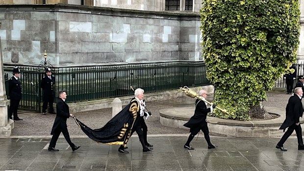 Speakers of the House of Lords arrives at Westminster Abbey for coronation