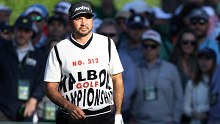 Jason Day sports his Malbon Golf vest. 
