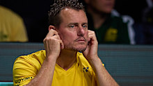 MALAGA, SPAIN - NOVEMBER 27: Lleyton Hewitt, captain of Australia reacts during the Davis Cup by Rakuten Finals 2022 Final singles match between Australia and Canada at Palacio de los Deportes Jose Maria Martin Carpena on November 27, 2022 in Malaga, Spain. (Photo by Fran Santiago/Getty Images)