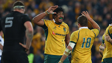 Will Skelton celebrates during a 2015 Test against the All Blacks in Sydney.