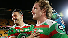 George has enjoyed a close bond with Crowe for years after playing for the Bunnies from 2012-2018. Pictured with brother Sam (left).