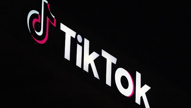A TikTok sign is displayed on top of their building in Culver City, Calif., on Dec. 3, 2024. 