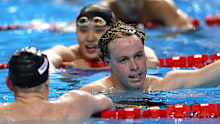 Sam Short after collecting silver in the men's 400m freestyle.