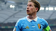 STUTTGART, GERMANY - JUNE 26: Kevin De Bruyne of Belgium looks on as he leaves the field after the UEFA EURO 2024 group stage match between Ukraine and Belgium at Stuttgart Arena on June 26, 2024 in Stuttgart, Germany. (Photo by Carl Recine/Getty Images)