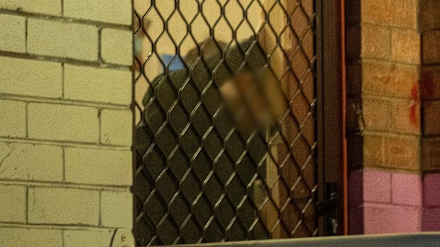 A man being arrested by NSW Police as part of Strike Force Sweetenham.