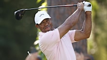 Tiger Woods of the United States plays his shot from the fifth tee during a practice round prior to the U.S. Open at Pinehurst Resort on June 11, 2024 in Pinehurst, North Carolina. (Photo by Alex Slitz/Getty Images)