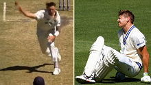 James Pattinson threw the ball at Daniel Hughes, who was hurt.