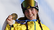 LIVIGNO, ITALY - FEBRUARY 13: Josie Baff of Team Australia wins the gold medal on day seven of the Milano Cortina 2026 Winter Olympic games at Livigno Snow Park on February 13, 2026 in Livigno, Italy.(Photo by Alexis Boichard/Agence Zoom/Getty Images)
