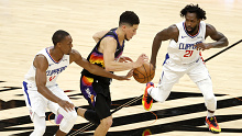 PHOENIX, ARIZONA - JUNE 20: during the first half in Game One of the Western Conference third-round playoff series at Phoenix Suns Arena on June 20, 2021 in Phoenix, Arizona.  NOTE TO USER: User expressly acknowledges and agrees that, by downloading and or using this photograph, User is consenting to the terms and conditions of the Getty Images License Agreement.  (Photo by Christian Petersen/Getty Images)