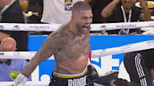 Tyson Pedro celebrates his win over Taimoor Khan. 