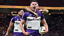 BRISBANE, AUSTRALIA - JUNE 21: during the round 16 NRL match between Dolphins and Melbourne Storm at Suncorp Stadium, on June 21, 2024, in Brisbane, Australia. (Photo by Bradley Kanaris/Getty Images)