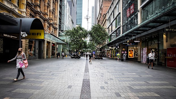 Sydney's quiet Pitt St Mall