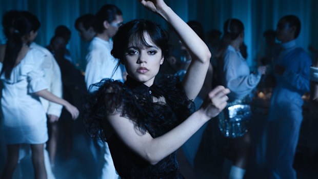 Jenna Ortega stars as Wednesday Addams in the new Netflix reimagining of The Addams Family, Wednesday.