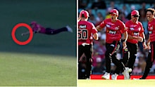 Sean Abbott takes a screamer.