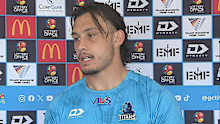 Titans captain Tino Fa'asuamaleaui speaks to media