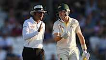 Marnus Labuschagne argues with Joel Wilson back in 2019. 