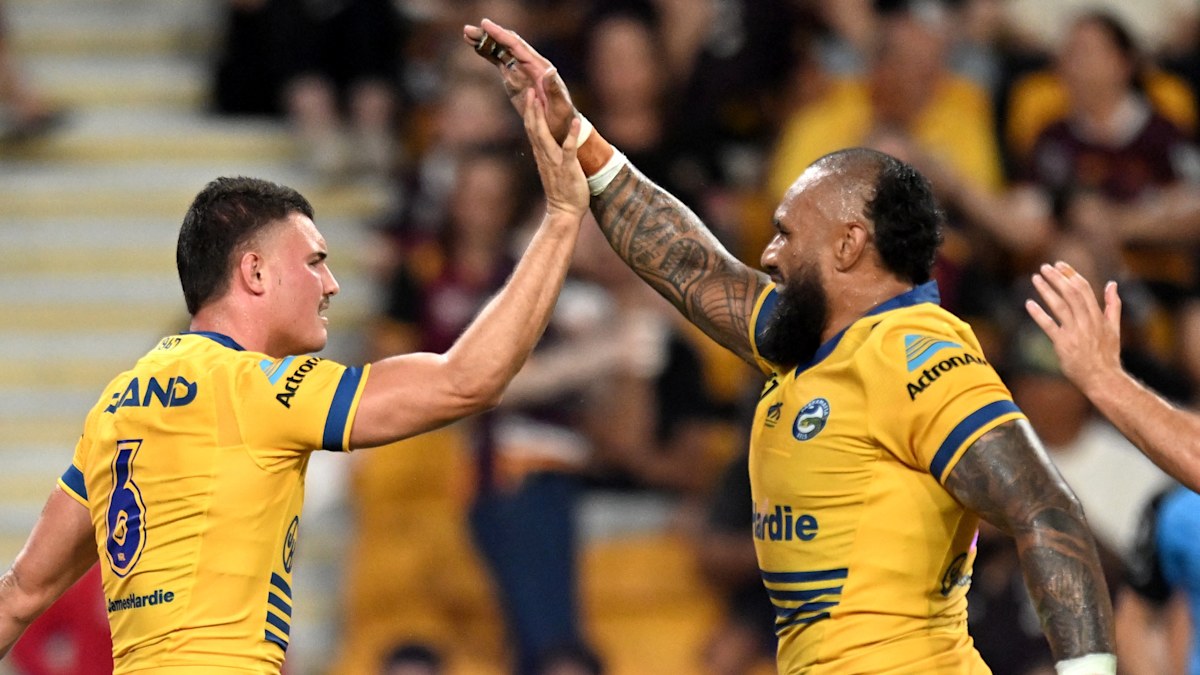 Parramatta Eels Jonah Pezet maakte indruk in de Brisbane Broncos-wedstrijd