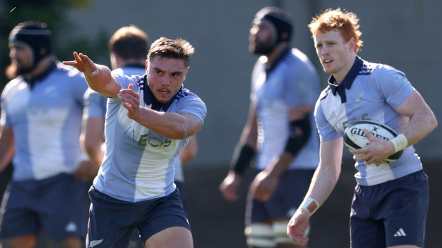 Cortez Ratima of the All Blacks during a New Zealand training session at Mt Smart Stadium.