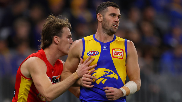 West Coast Eagles forward Jack Darling in action against the Gold Coast Suns.