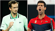 Daniil Medvedev and Novak Djokovic.