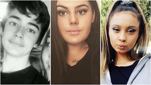 Byron Hampton (L) and Jordy Kirkwood (Centre) were both killed when an allegedly stolen car they were in crashed in Cranbourne on Sunday. Dakoda Johnson (R) is still in hospital with critical injuries.