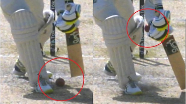Alex Carey was lucky the ball missed everything.