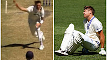 James Pattinson threw the ball at Daniel Hughes, who was hurt.