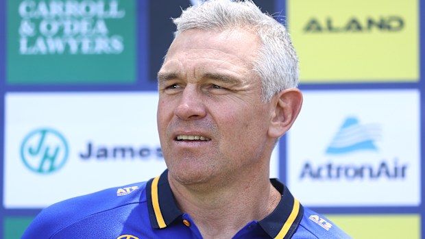 Head Coach Jason Ryles speaks to the media at a Parramatta Eels NRL pre-season press conference at Kellyville Park on November 22, 2024 in Sydney, Australia. (Photo by Matt Blyth/Getty Images)