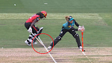Deandra Dottin is run out in the WBBL final.