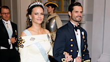 Princess Sofia and Prince Carl Phillip of Sweden attend the Jubilee banquet during the celebration of the 50th coronation anniversary of King Carl Gustav of Sweden at the Royal Palace on September 15, 2023 in Stockholm, Sweden. (Photo by Michael Campanella/Getty Images)