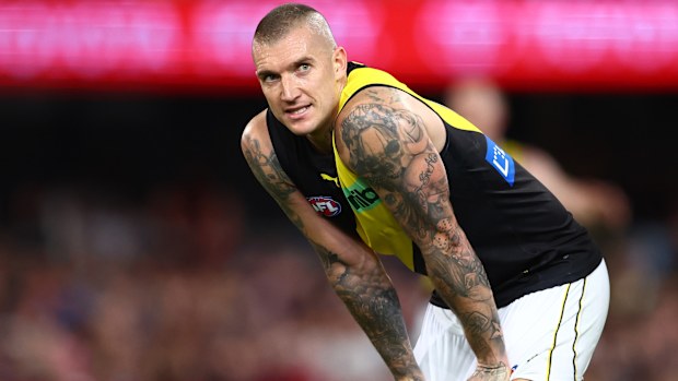 Richmond's Dustin Martin looks on during the second elimination final.