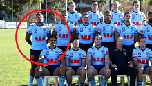 Latrell Mitchell and Spencer Leniu in the NSW team photo.