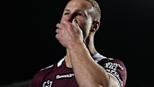 SYDNEY, AUSTRALIA - SEPTEMBER 05: Daly Cherry-Evans of the Sea Eagles reacts following the round 27 NRL match between Manly Sea Eagles and New Zealand Warriors at 4 Pines Park on September 05, 2025 in Sydney, Australia. (Photo by Jason McCawley/Getty Images)