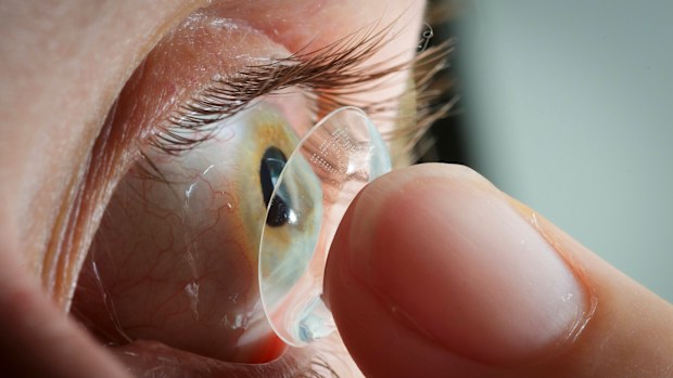 Doctors found a "bluish foreign body" was actually a mass of 17 contact lenses stuck together. (Getty)