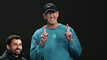 Darren Cahill during the Australian Open. 