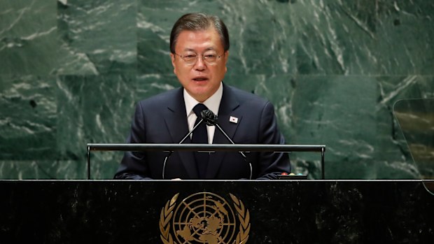 South Korea's President Moon Jae-in addressed the 76th Session of the UN General Assembly. 