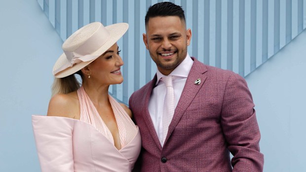 Britt Etto and Taz Etto at the 2025 Melbourne Cup, November 4, 2025