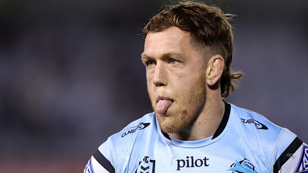 Cameron McInnes of the Sharks warms up before round 15 NRL match between the Cronulla Sharks and St George Illawarra Dragons at Sharks Stadium on June 12, 2025, in Sydney, Australia. (Photo by Cameron Spencer/Getty Images)